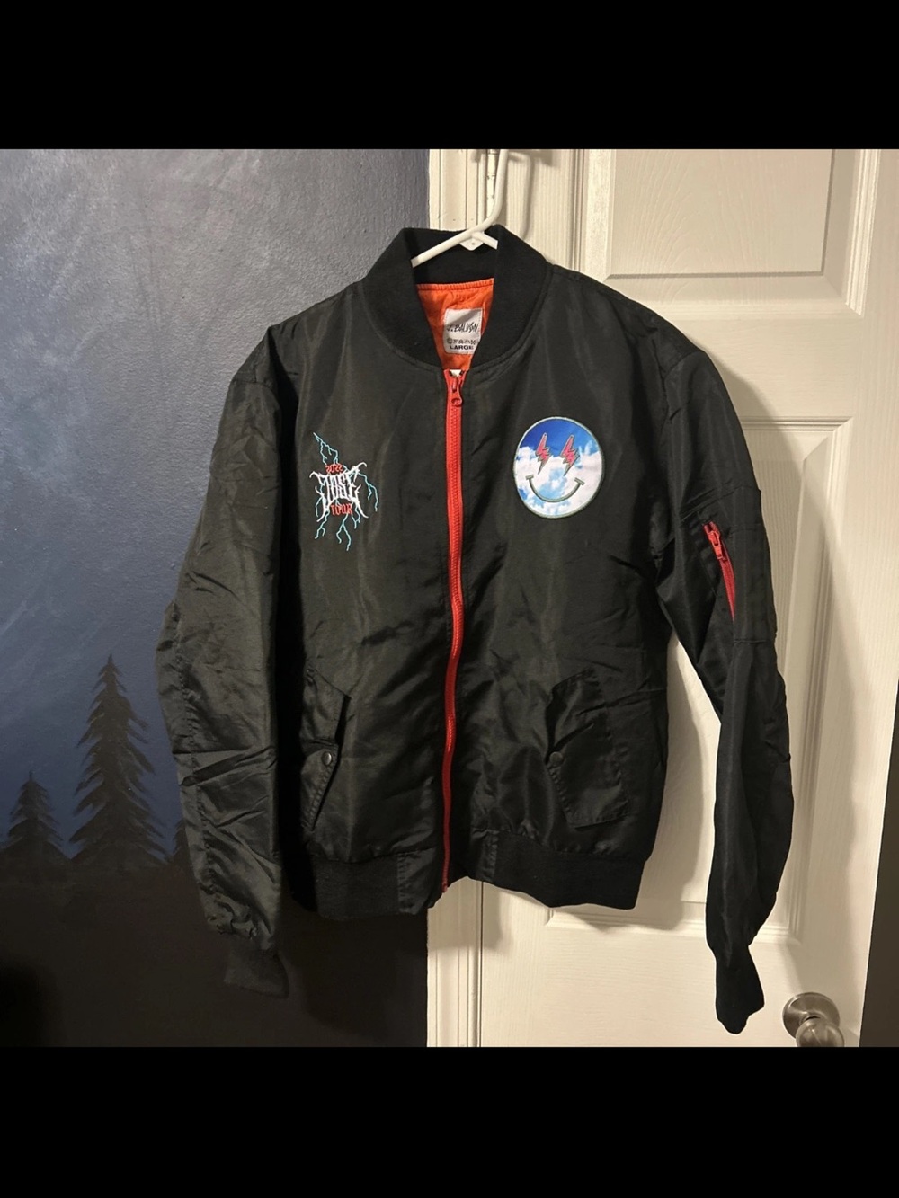 J. Balvin Bomber Jacket Mens Large Black 2022 Jose Tour Concert Merch Full Zip